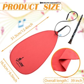 Yinder 4 Pcs Clarinet Swab Cloth Clarinet Cleaner Cleaning Cloth Swab for Inside Tube Suitable Piccolo Flute Sax Saxophone (Multicolor)