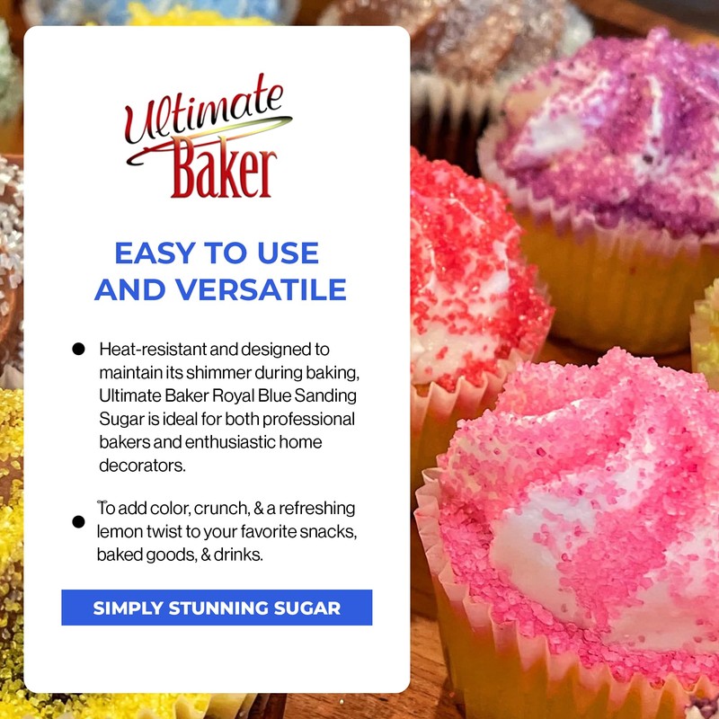 Ultimate Baker - Sanding Sugar, Royal Blue - Vibrant, Naturally