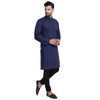 In-Sattva Men's Indian Banded Classic Collar Pure Cotton Long Kurta