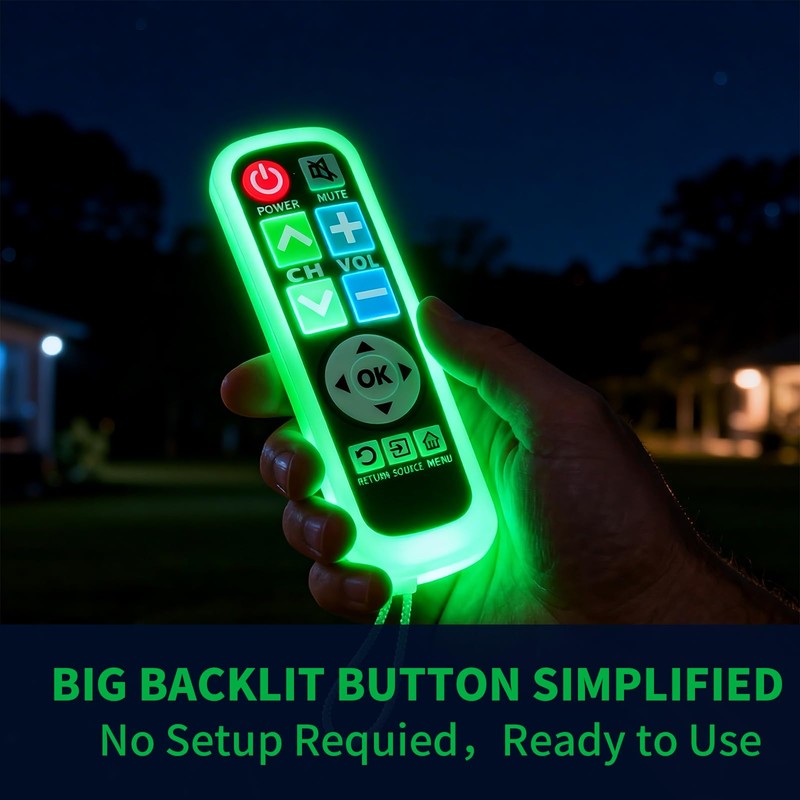 LUNOAOA Backlit Big Button TV Remote Replacement for LG TV