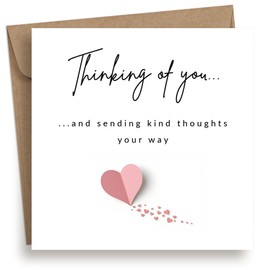 EverKind Thinking of You Card – Paper Hearts Design | Encouragement and Support Card for Friend, Family or Colleague | Comfort for Grief, Tough Times or Just Because | Blank Inside | Eco Packaging