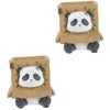 STOBOK 2pcs Desk Stationery Holder Panda Style Resin Pen Cup