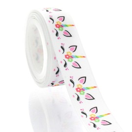 7/8" Unicorn Faces Grosgrain Ribbon 5yd 5yds