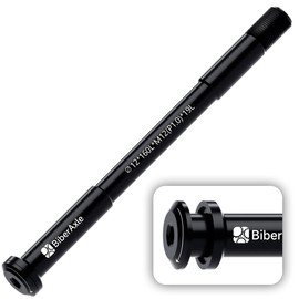 BiberAxle 12 mm Thru Axles for Bicycle Forks and Rear Bicycle Frame, Mountain Bike and Road Bikes, Aluminium Alloy Hub Adapter Axle, (Thread Pitch: 1.0 mm/Length: 160 mm)