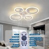 HuixuTe 26" White Geometric Circular Ceiling Fan with Lights Remote