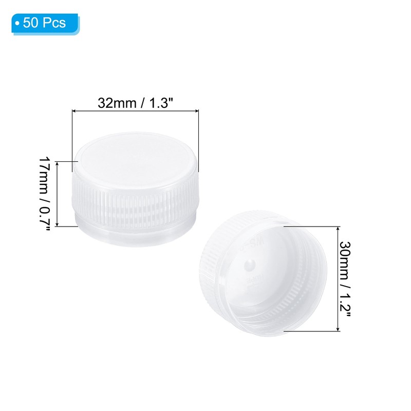 PATIKIL 1.2inch Plastic Bottle Caps for Crafts, 50Pcs Reusable Protection