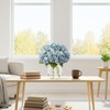 Suncalla 8 Pcs Blue Hydrangea Artificial Flowers 18 Inch Valentines
