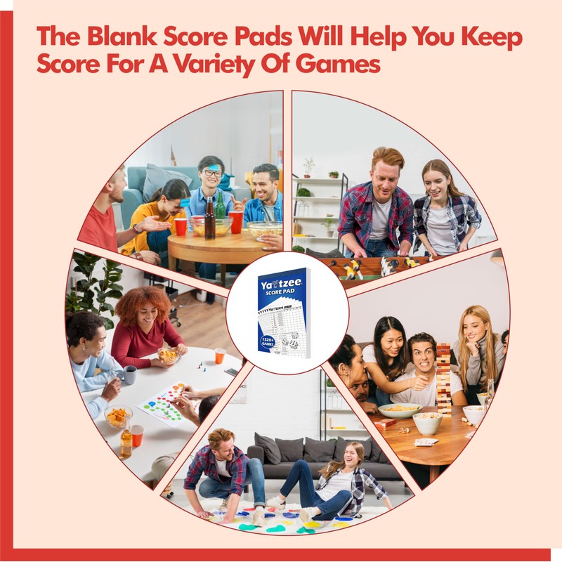 Gethelud 110 Sheets Score Pad for Yahtzee, 220 Tear-Off Pages