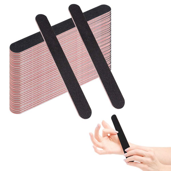 36 Pack Nail Files, Black Professional Nail Files Double Sided Emery Board Nail Files Manicure Nail Files for Gel Nails Acrylic Nails Natural Nails(100/180 Grit)