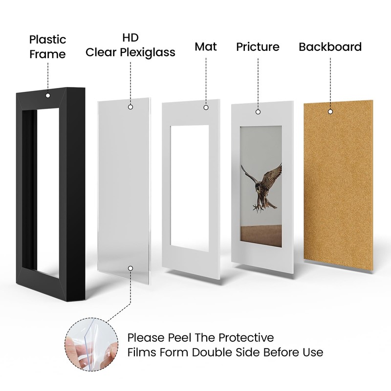 Heimlove 5x7 Black Picture Frame,Black 5 x 7 Photo Frames