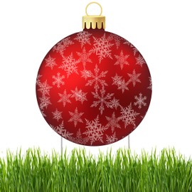 Christmas Classic Yard Sign Home Decor Lawn Decoration With Stakes Red Ornament Snowflakes