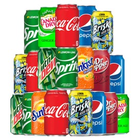 Soda Soft Drink Variety, 8 Flavor Soda Assortment Variety 12 Fl Oz. Cans (18 - Pack)