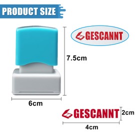 Stamp - Pre-soaked Rubber Stamp Scanned - Red Ink, Office Stamp, Message Stamp, Font Height 35 x 20 mm (SCANNT)