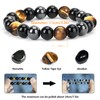 Zoonvii Pack of 2 Tiger's Eye Bracelet, Black Tourmaline Stone