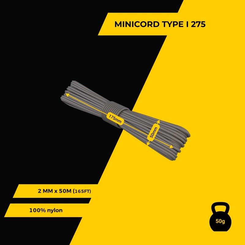 EdcX 2 mm Nylon Paracord 275 (15, 30, 50 and