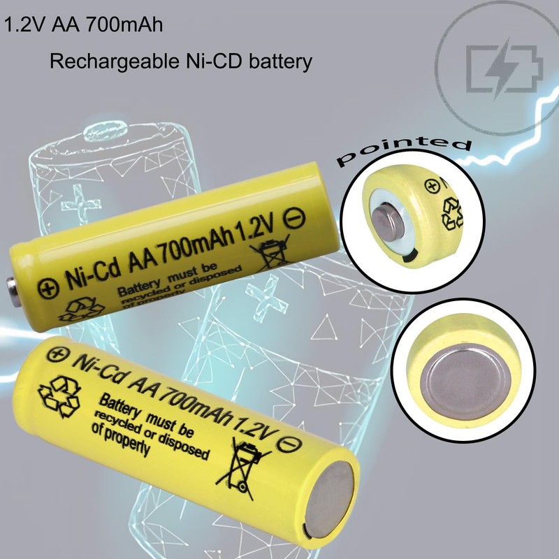 16 packs AA 700mAh 1.2V NiCd Rechargeable Batteries,Double A 1.2V