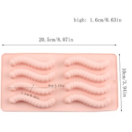 EPYHREHM Silicone Gummy Worm Molds For Chocolate Candy Set Of 2