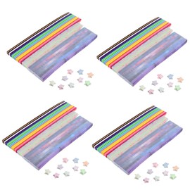 DOITOOL 4sets Sky Gradient Origami Paper Strips for DIY Crafts Versatile Star Strips for Party Decorations Easy Folding Glow The Assorted Patterns for Creative Projects 1290pcs*4