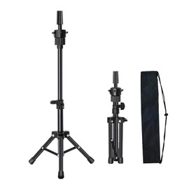 WXYYKX Wig Stand Adjustable Practice Head Tripod Mini Wig Head Stand Table Tripod for Styrofoam Heads, Doll Heads, Hairdressing Heads, Compact/Working Height Max. 55 cm, Includes Carry Bag