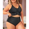 Daci Women Plus Size Two Piece Swimsuits High Waisted Bikini