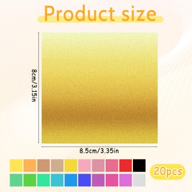 Piriuuo 100 Sheets Gold Leaf Sheets for Art, 20 Colors Gold Foil Sheet Imitation Golds Foil Paper for DIY Art Decoration, Nails, Handicrafts, Bronzing, Furniture, Painting, Resin (3.15 X 3.35 in)