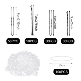 Xynovate 300pcs Bobby Pins Kit, U Shaped Hair Pins for Women, Hair Grips for Thick, Thin, Wavy, Curly, Long, Short, Styling Sectioning, Wearing, Casual（Black）