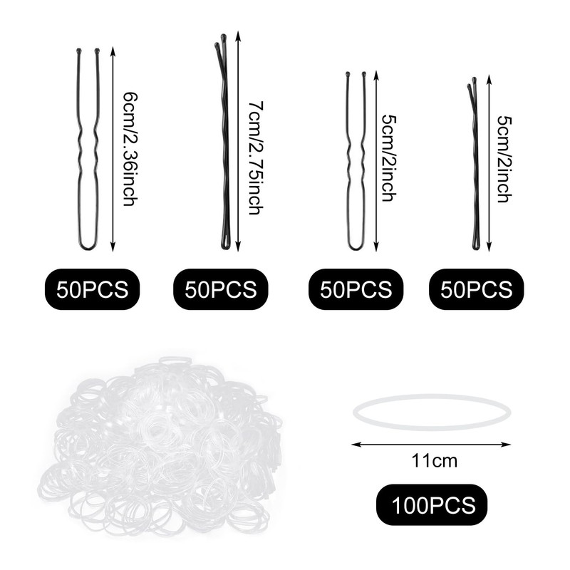 Xynovate 300pcs Bobby Pins Kit, U Shaped Hair Pins for