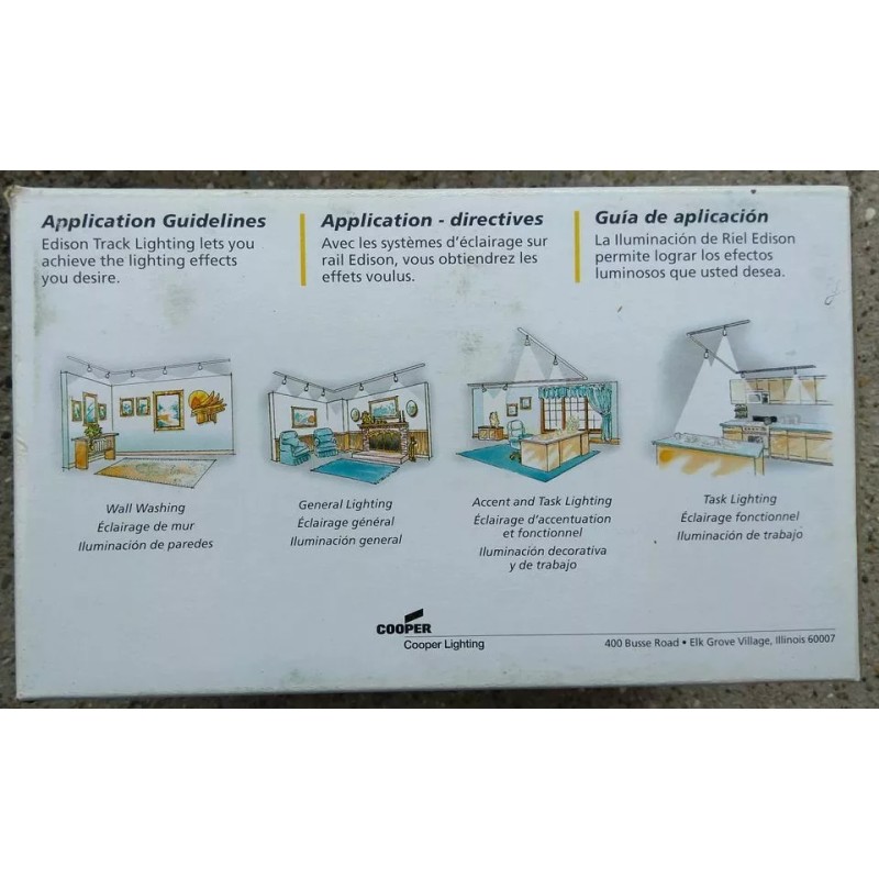 White EDISON E9301 Roundback Track Light, White with Black Baffle