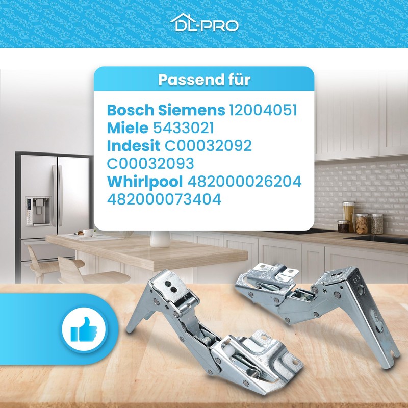 DL-pro Door Hinge Set for Bosch Siemens Neff Constructa 12004051