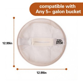 5 Gallon Bucket Lids，Bait Bucket Lid and Trash Can Lid for Yeti 5 Gallon Bucket,Elastic Net Lid for Boating, Camping, Fits Standard 5 Gal Buckets(Beige)