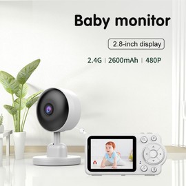 Babyphone Babykamera Monitor 2,8 Zoll LCD Babyphone Video Baby Überwachung 2,4 GHz Temperatursensor VOX Bidirektionale Kommunikation Nachtsicht 480p 4X Zoom kein WLAN, keine App