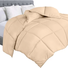 Utopia Bedding Utopia Bedding Comforter Duvet Insert, Quilted Comforter with Corner Tabs, Box Stitched Down Alternative Comforters King Size (Beige)