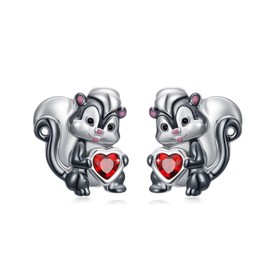 Skunk Earrings 925 Sterling Silver Skunk Stud Earrings Jewelry Gift for Women