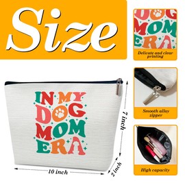 Ythuil Dogs Gifts Makeup Bag, In My Dog Mom Era, Women Cosmetic Bag for Purse, Animal Lovers Gift for Women, Besties, Daughter, Best Friends, Teen Girl