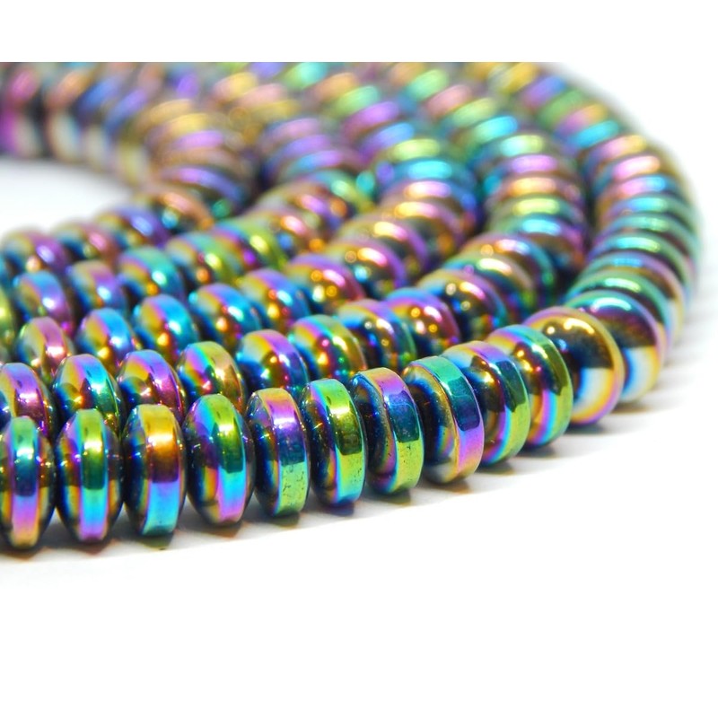 Pack of 85 Hematite Beads 6 mm x 2.5 mm