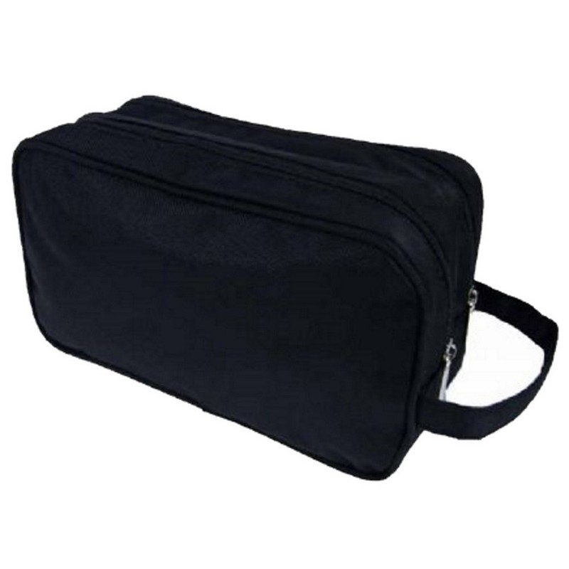 Men's Genuine Travel Overnight WASH Gym Toiletry Bag (Black)