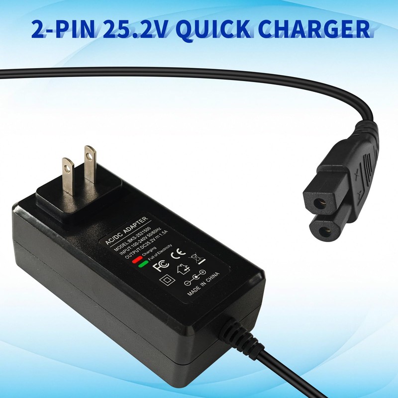 for Wybot Cordless Pool Vacuum Plug 25.2V Quick Charger Compatible