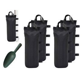 Hitopin Sandbags, 4-Pack Weight Bags, Weights Sand Bags, Tent Weights Sand Bags, with Small Shovel, for Outdoor, Garden, Patio, Shelter, Patio Umbrella, Tent, Sun Shelter (Black)