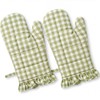 Twistover Checkered Oven Mitts 2-Pack Set, 13.5"x6.5" Cotton Mitts Plaid