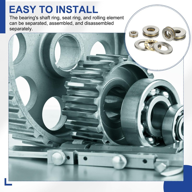 PATIKIL Thrust Ball Bearings 8x16x5 mm, 6 Pcs Chrome Steel