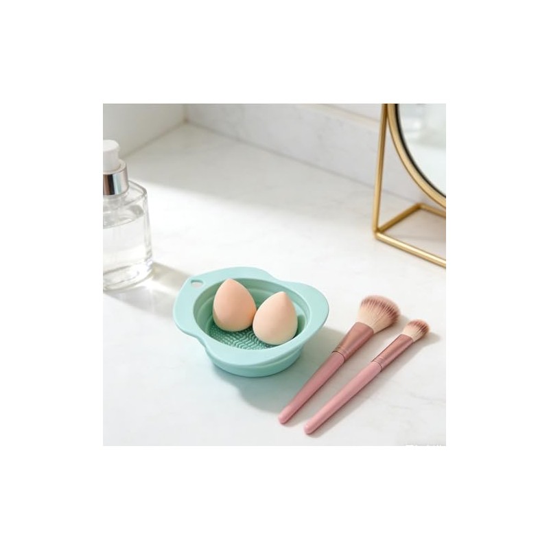 Makeup Brush Cleaning Bowl, Compact Lightweight Accessory for Travel and