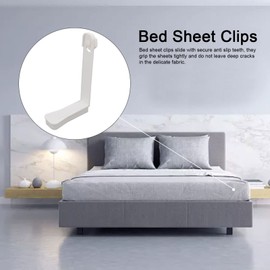 Aladeno 4 Pieces Sheet Holder Clips, Waterproof, Non-Slip, Strong Clamping Force, Bed Sheet Buckle, Bed Sheet Straps Clips, Heavy Duty Sheet Clips, Mattress Holder