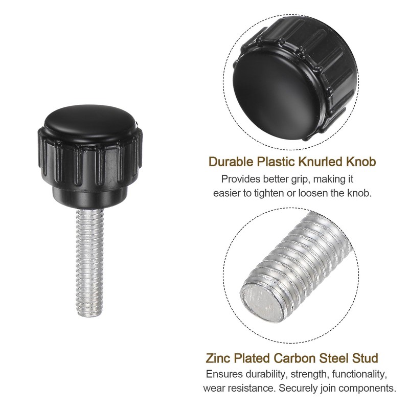 QUARKZMAN Pack of 20 M4 x 15 mm Threaded Knobs