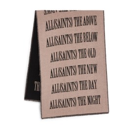 AllSaints Mens Varsity Woven Scarf, Classic Winter Scarf for Cold Weather, Fashion Wrap Scarf with Wool Blend, Blush Black