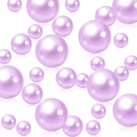 Light Purple Vase Filler | 150PCS Pearls Bead for Centerpieces Vases | 8/14/20 mm No Hole Beads, Fake Pearls for Wedding Birthday Easter Theme Party Table Centerpieces Decor