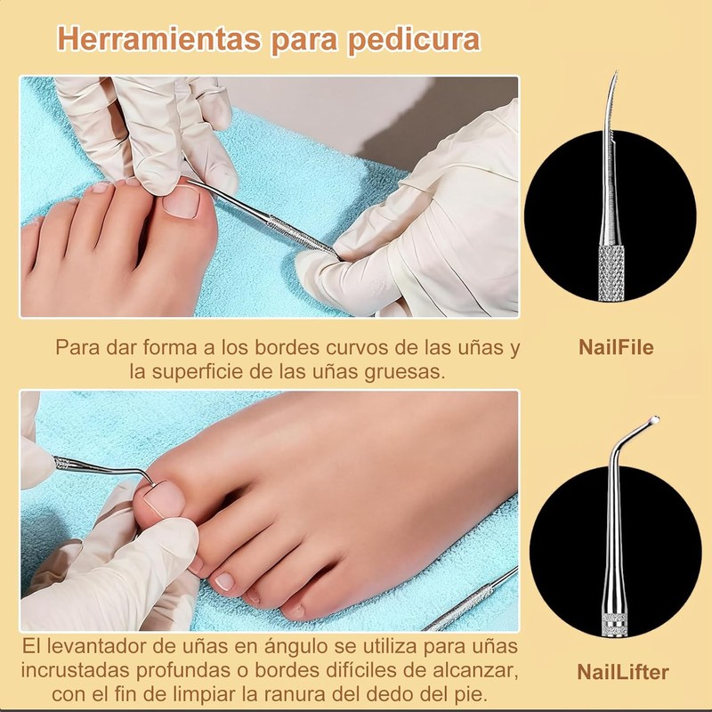 Kit de Manicura Profesional 12 Piezas, Kit de Uñas con