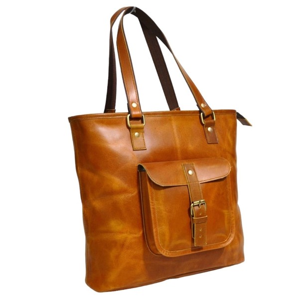 Satchel And Fable Women’s Tote Leather Handmade Genuine Shoulder Large