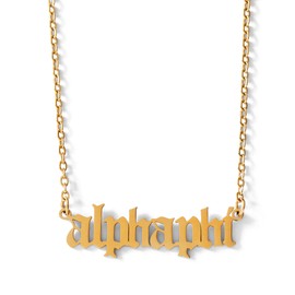 Sorority Shop Alpha Phi Necklace — AP Old English Font Design, 18K Gold Plated, Alpha Phi Gifts for Women