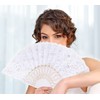 lvzhen Hand Fan Folding, Lace Spanish Fan Peacock Pattern Folding