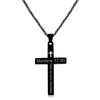 Uloveido Black Faith Cross Necklace – Engraved Matthew 17:20 Bible
